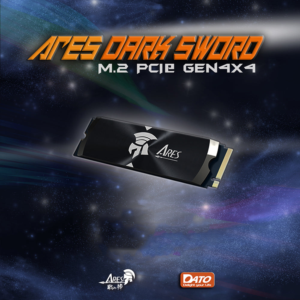 Solid State Drive (SSD) Dato Ares Dark Sword, 1TB, NVMe 1.4, PCIE Gen4x4, Svart ARSDSK-1TB