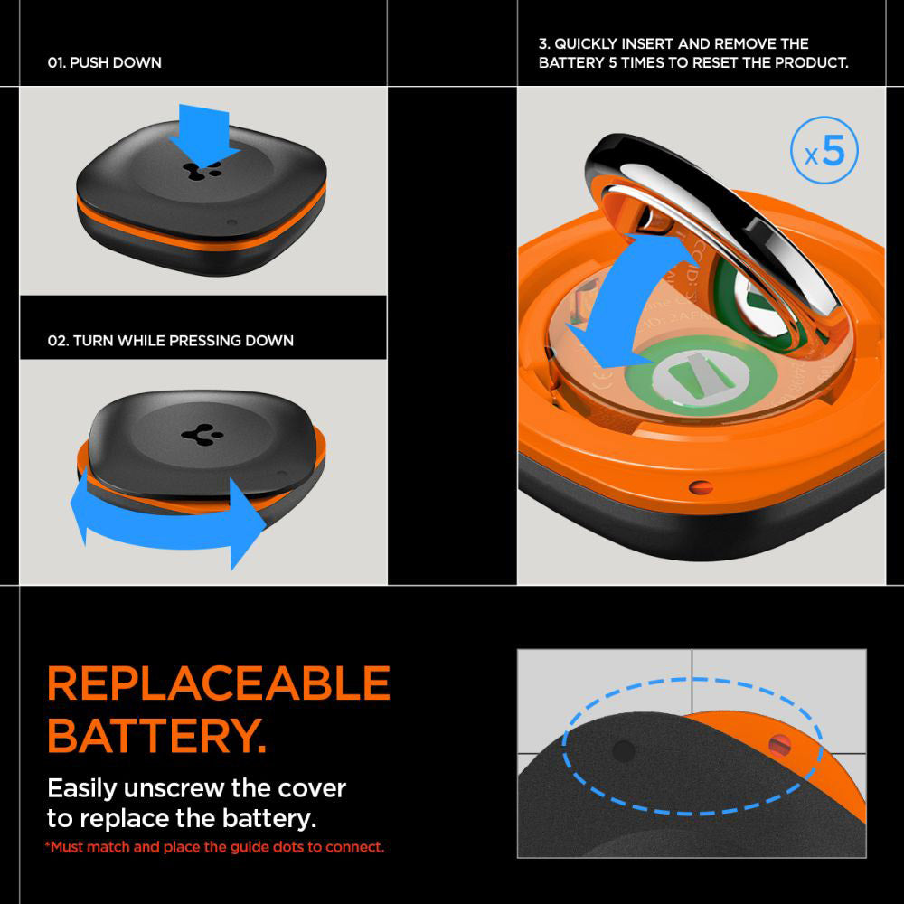 Spigen SmartTag TagMe for iOS-serien, Svart