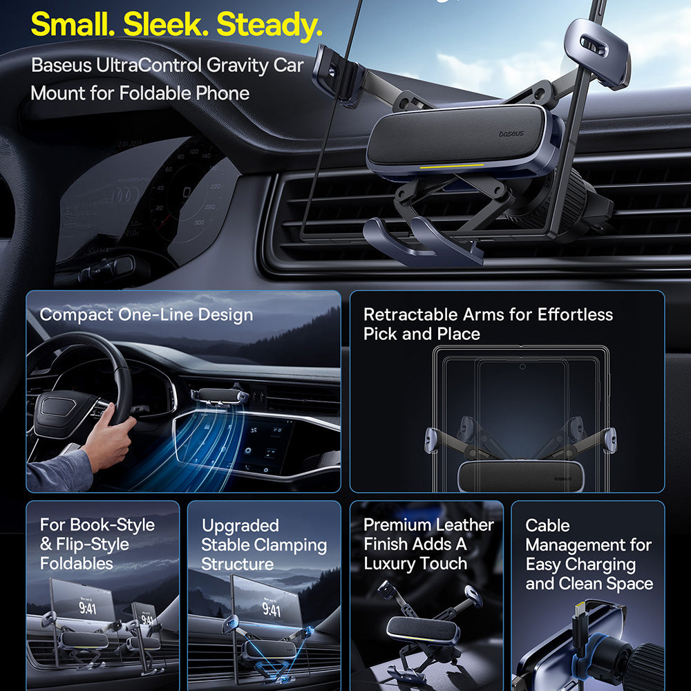 Baseus UltraControl Universal Bilholder, Svart C40483401813-00
