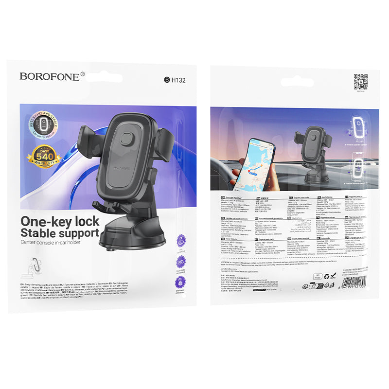 Bilholder Borofone BH132 Follower, 4.5 tommer - 7 tommer, Svart