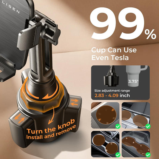 Lisen Bilholder for Telefon / Nettbrett, 4.5inch - 12.9inch, Svart YL0223070048