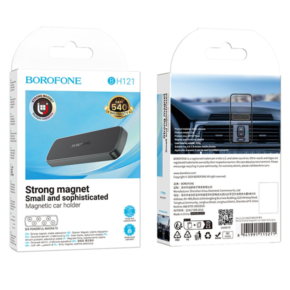 Magnetisk Bilholder Borofone BH121, 4.5inch - 7inch, Svart Grå