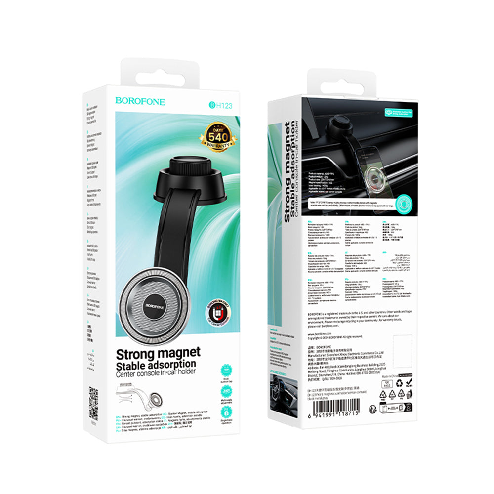 Magnetisk Bilholder Borofone BH123 Profit, 4.5inch - 7inch, Svart