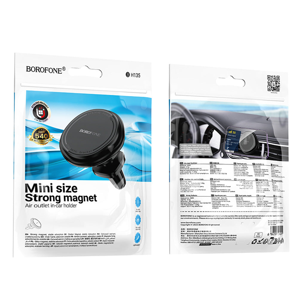 Magnetisk Bilholder Borofone BH135 Parker, Universal, Svart