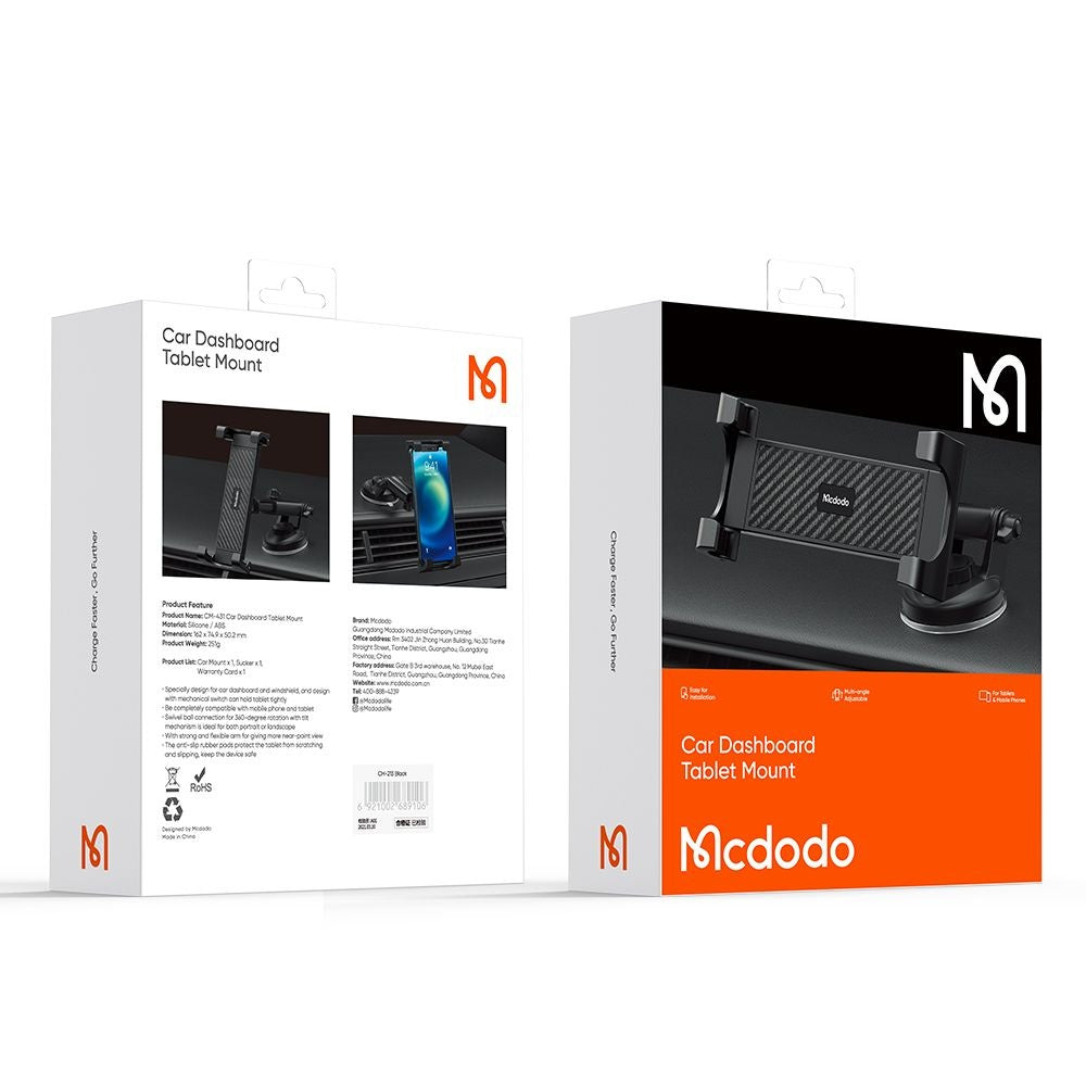 McDodo CM-4310 Bilholder for Telefon / Nettbrett, 4.7inch - 12.9inch, Svart