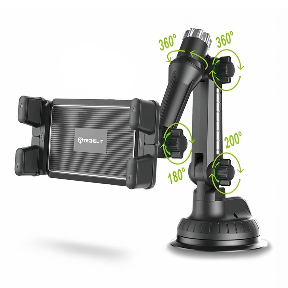 Bilholder Techsuit ST1 for Telefon / Nettbrett, 4.7inch - 12.9inch, Svart