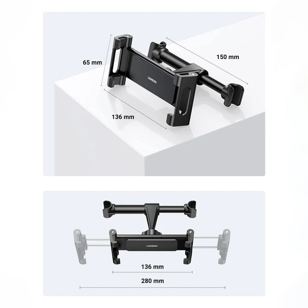UGREEN LP160 (60108) Bilholder for Hodestøtte for Telefon / Nettbrett, 4.7inch - 12.9inch, Svart