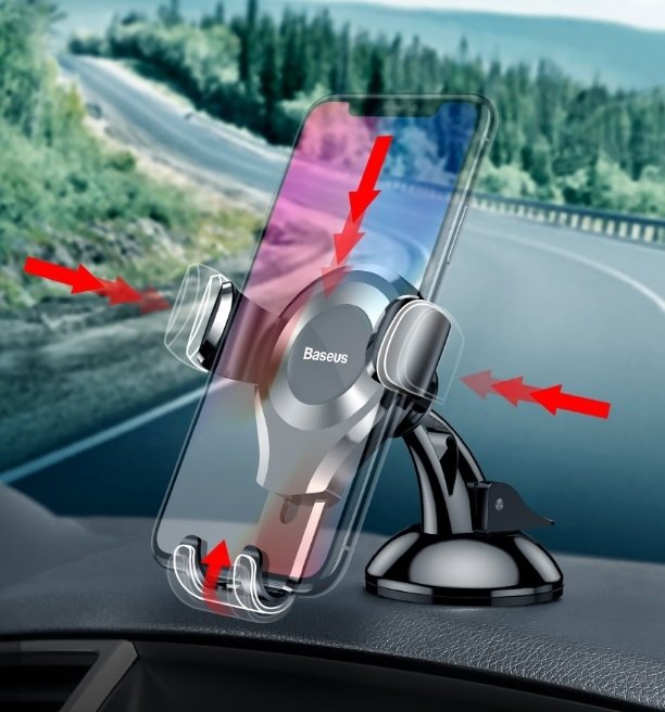 Baseus Osculum Gravity Universal Bilholder, SUYL-XP01 Svart