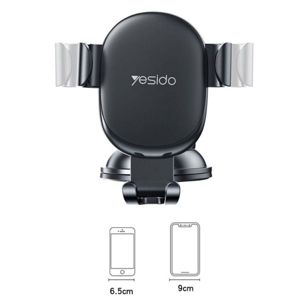 Bilholder Yesido C120, 4 tommer - 6,5 tommer, Svart