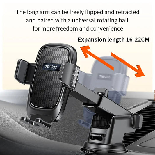 Bilholder Yesido C262, 4.7 tommer - 7.2 tommer, Svart