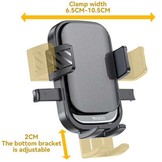 Bilholder Yesido C267, 4.7inch - 7.2inch, Svart