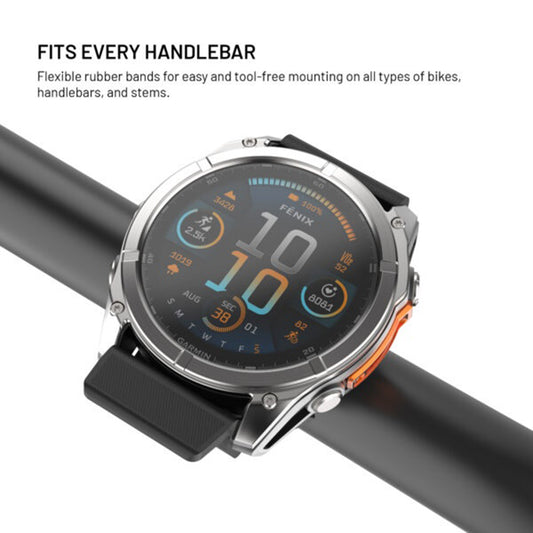 Sykkelholder Fixed for Garmin Watch 22mm / Edge Computer, Svart