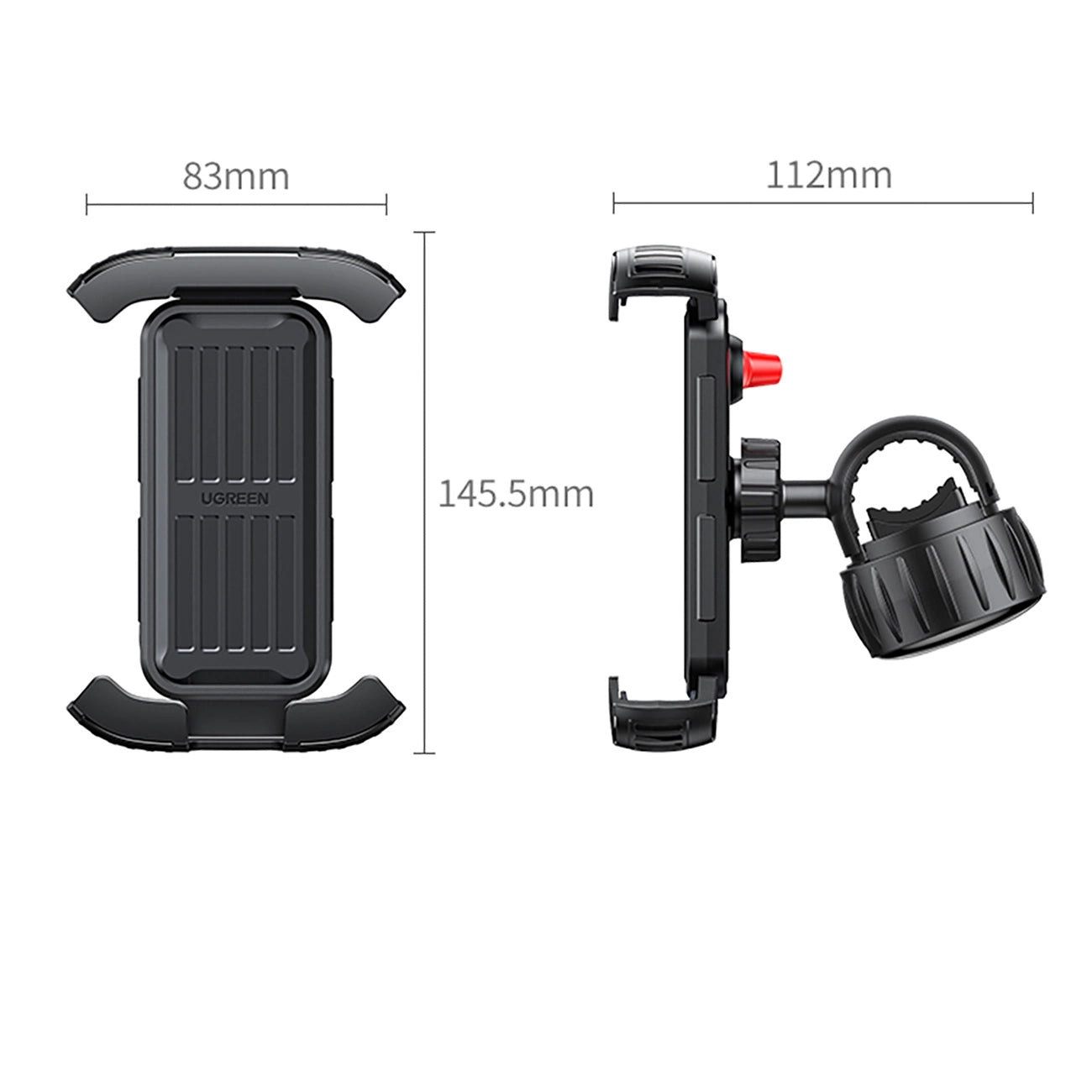 Sykkel- og motorsykkelholder UGREEN LP494, 4.7 tommer - 6.8 tommer, Svart