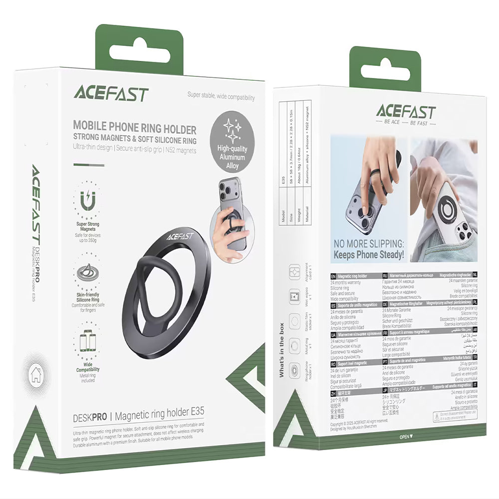 Acefast E35 Ringholder, Universal, Svart