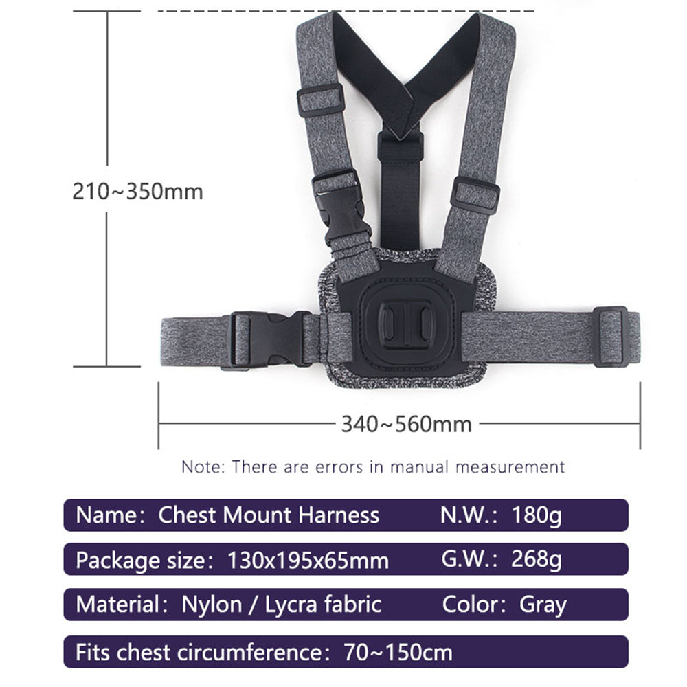Techsuit JX-002 Brystsele for GoPro-serien, Grå