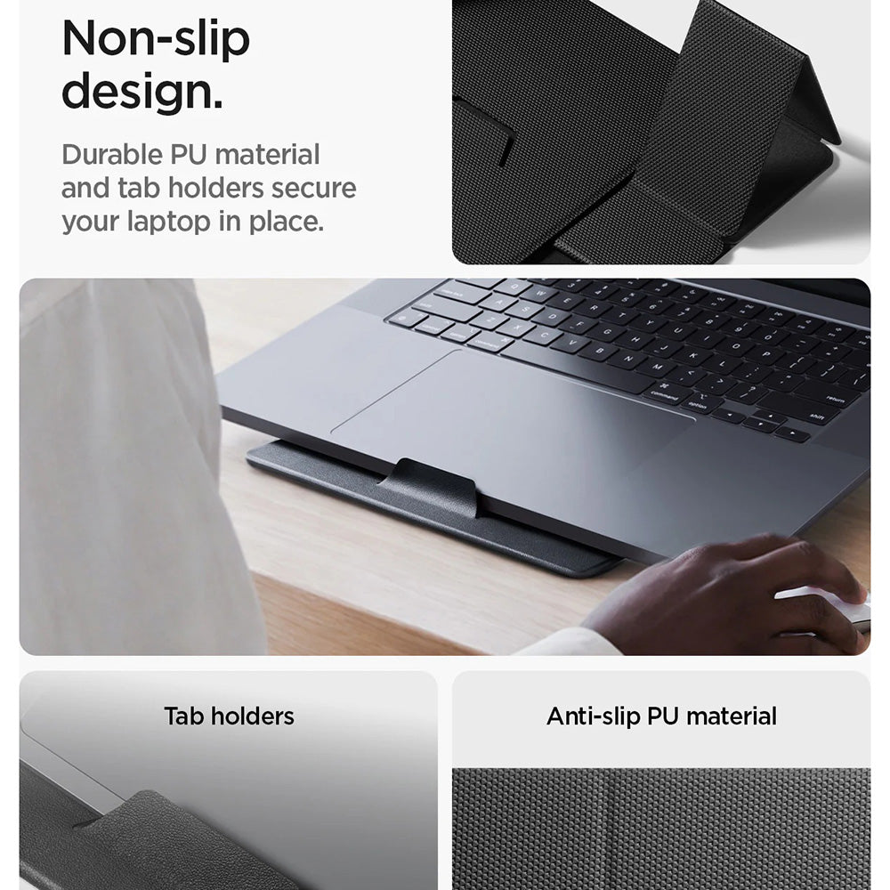 Spigen Slim Fold LD201-S8 støtte for bærbar PC maks. 16 tommer, Svart AMP11117
