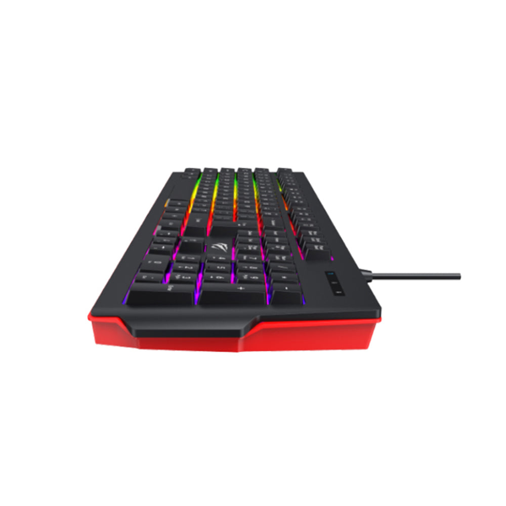 Gamingtastatur Wired USB HAVIT KB866L, RGB, 1.4m, Svart Rød