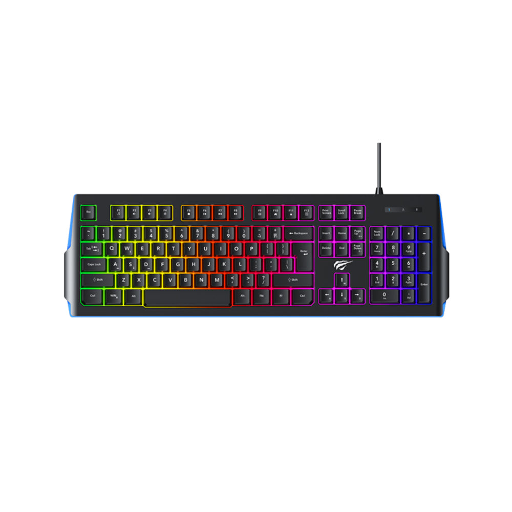 Gamingtastatur Wired USB HAVIT KB866L, RGB, 1.4m, Svart Rød