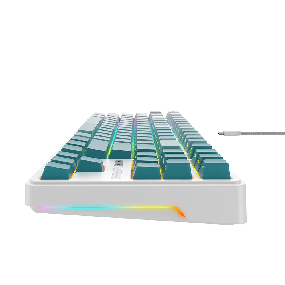 Gamingtastatur Wired USB HAVIT KB901L, RGB, 1.8m, Hvit Grønn