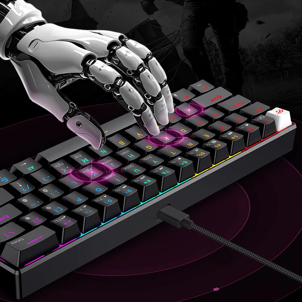 Gamingtastatur HAVIT KB903L, RGB, 1.8m, Svart