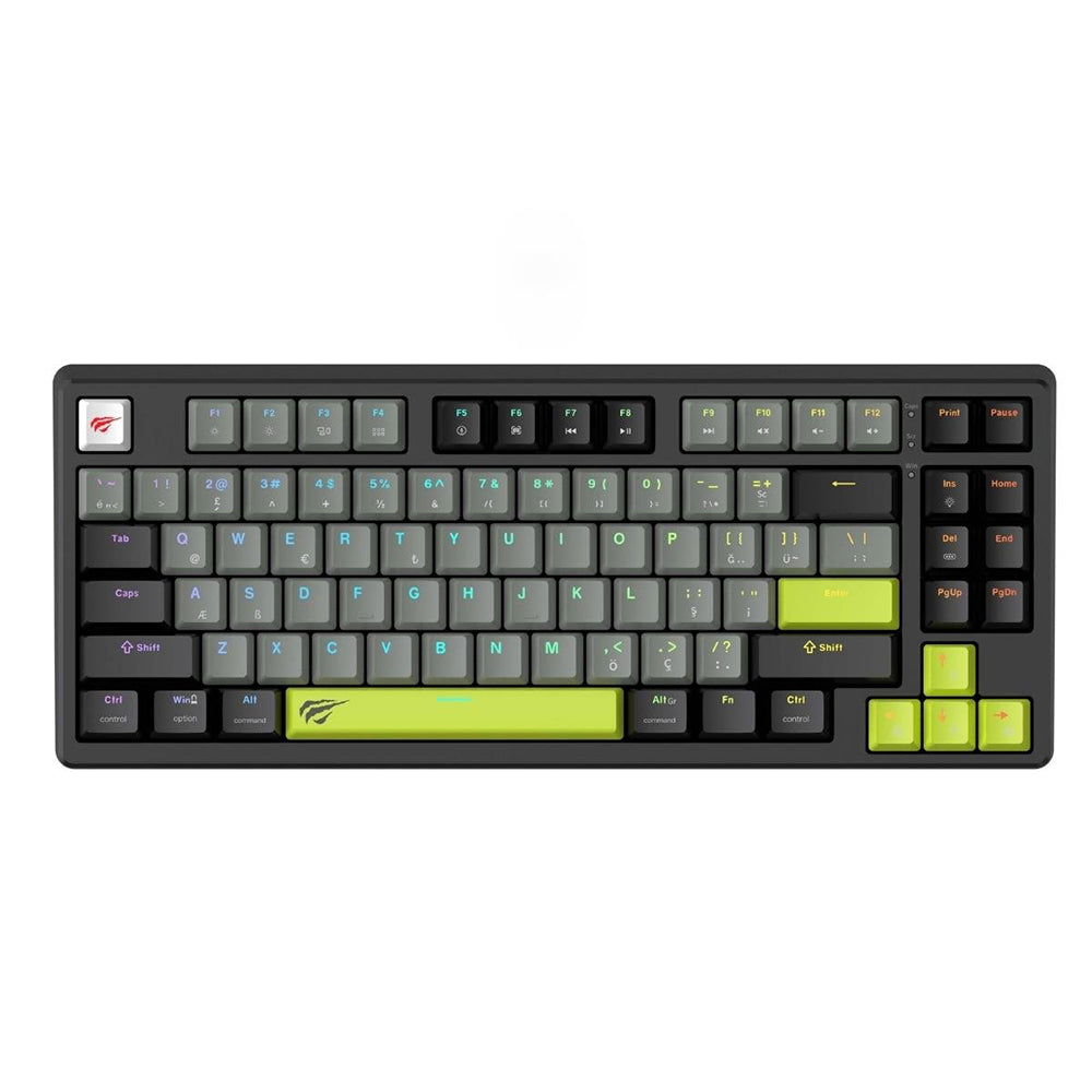 Gamingtastatur Kablet USB HAVIT KB904L, RGB, 1,8m, Svart Grønn