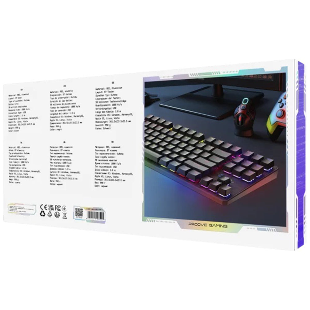 Gamingtastatur Wired USB Proove Everfrost, RGB, 1.8m, Svart CKEVEN00000401