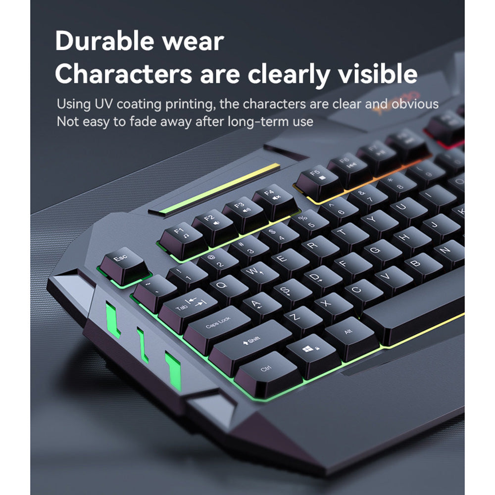 Trådløst tastatur Yesido KB21, RGB, 1.5m, Svart