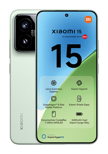 Mobiltelefon Xiaomi 15 5G Dual SIM, 512GB, 12GB, Grønn MZB0ITWEU