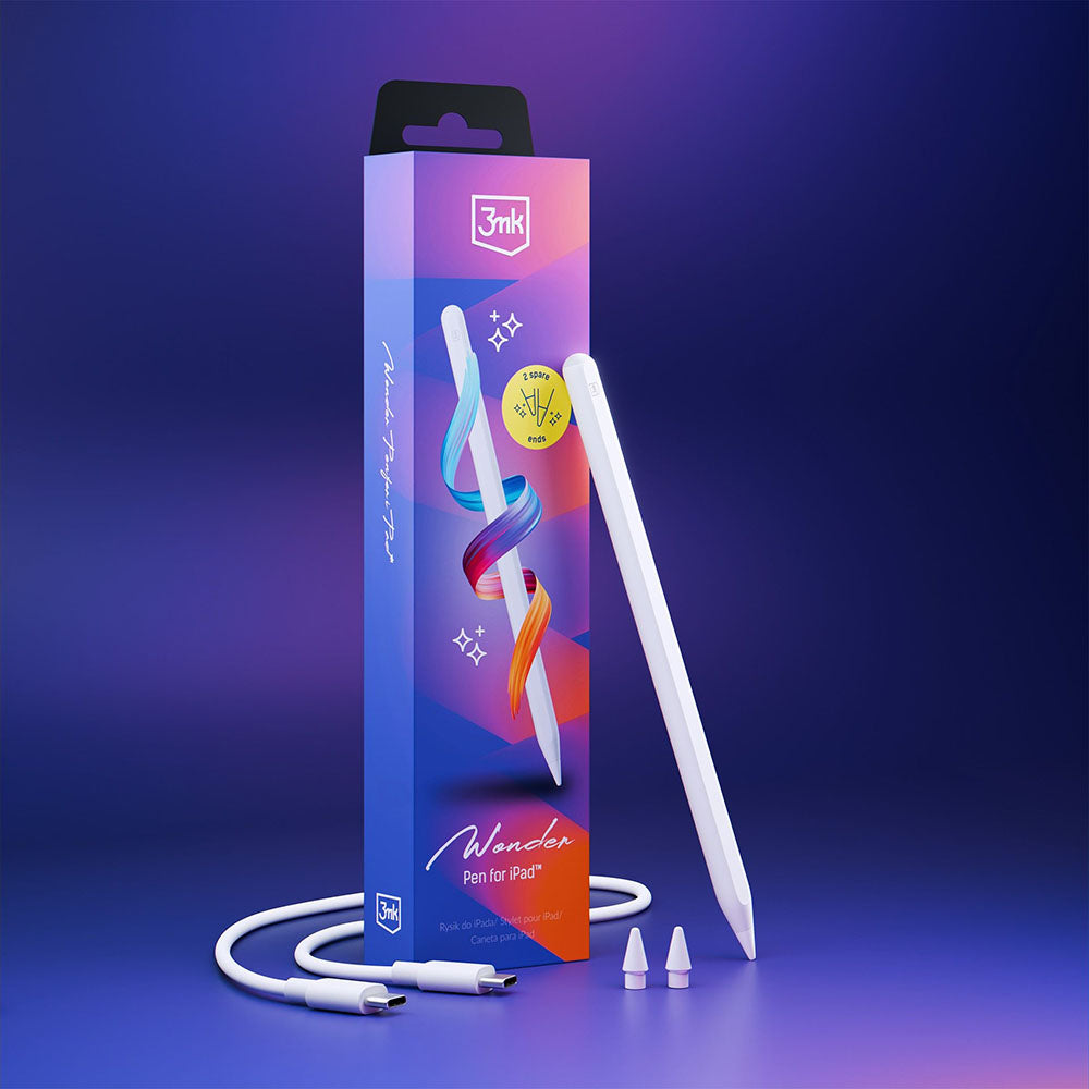 Touch Pen 3MK Wonder for Apple iPad, Aktiv Versjon, Hvit