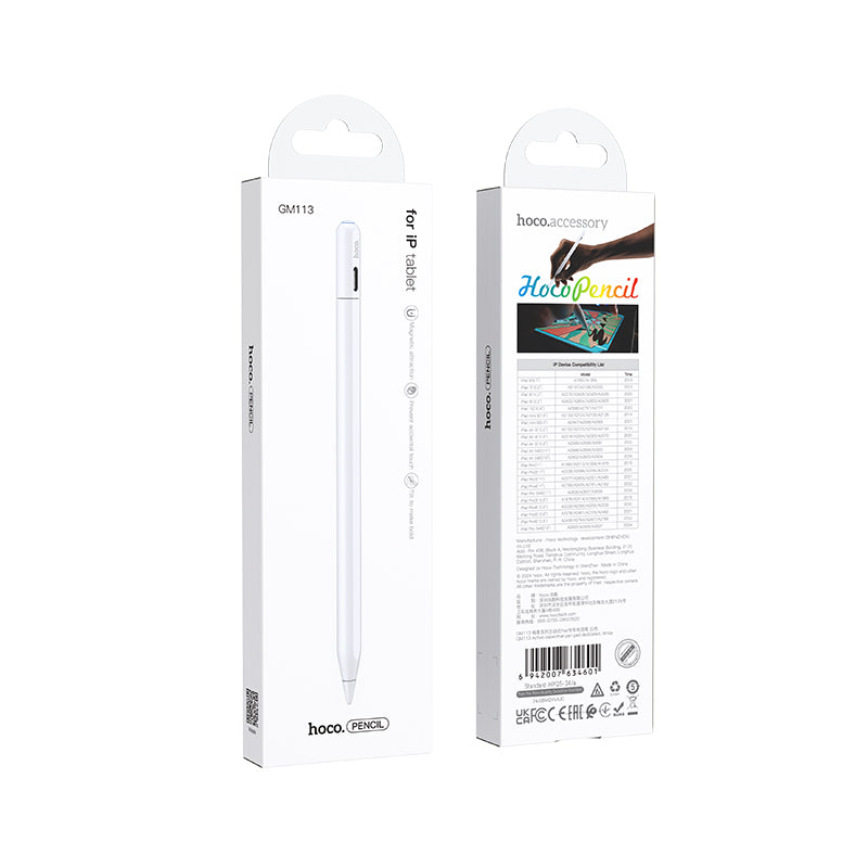 Touch Pen HOCO GM113 for Apple iPad, Aktiv Versjon, Hvit
