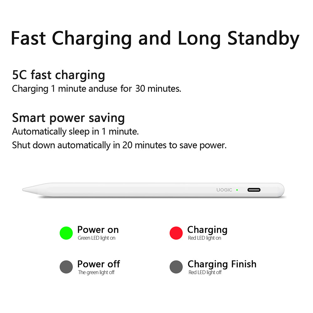 Touch Pen Techsuit AC10-CP for Apple iPad, Aktiv Versjon, Hvit