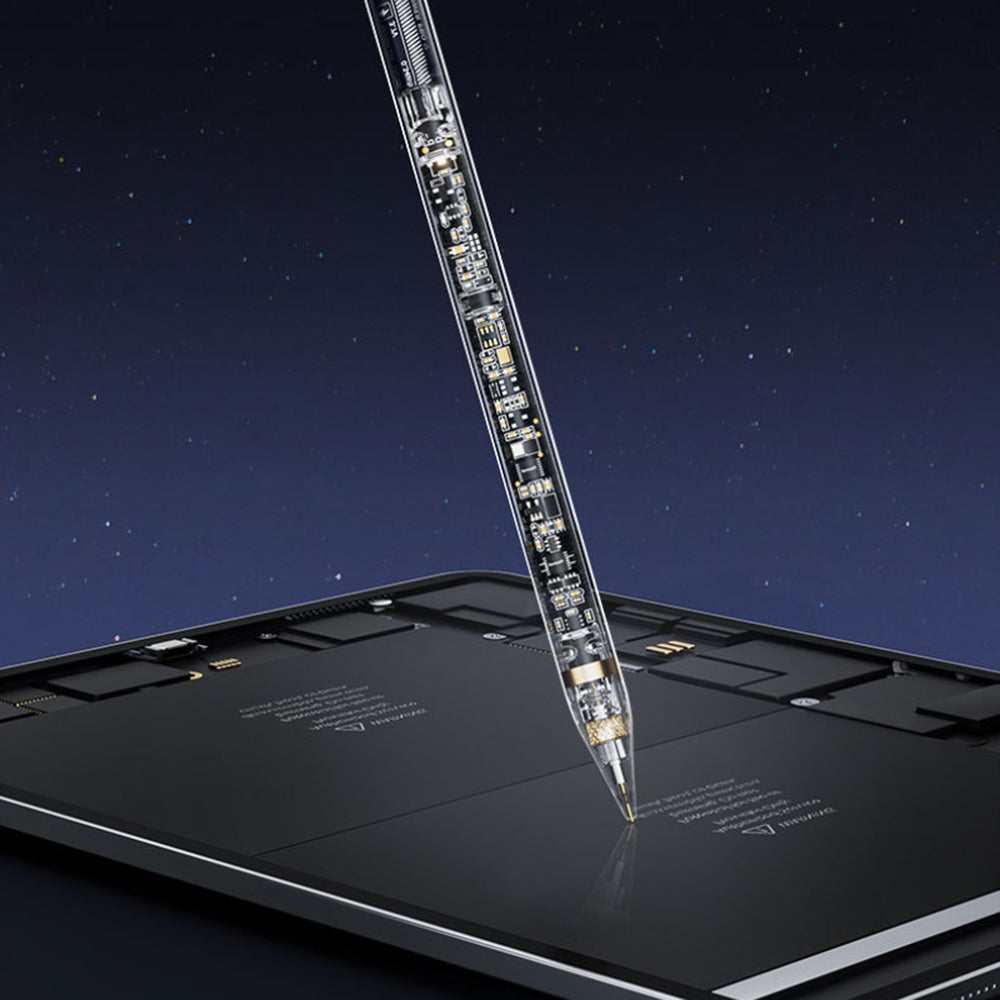 Touch Pen Techsuit C10 Pro for Apple iPad, Aktiv Versjon, Transparent Svart