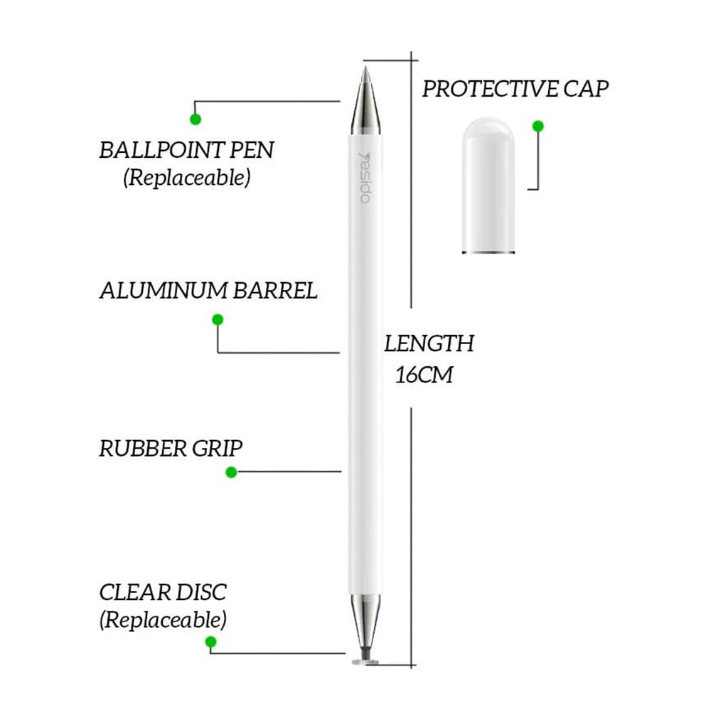 Touch Pen Yesido ST04, 2in1, Hvit