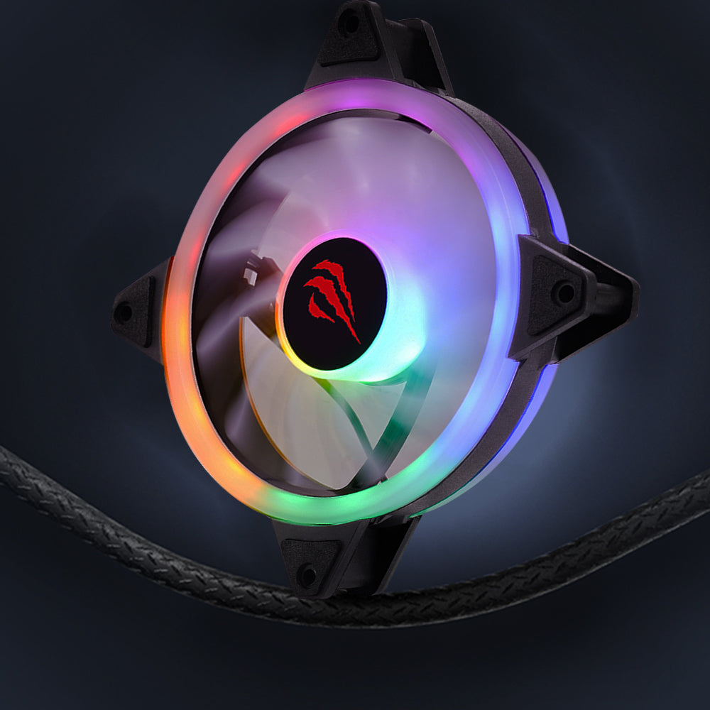 Vifte HAVIT F2089, RGB, 1200RPM, 35dB, 1.32W, Svart