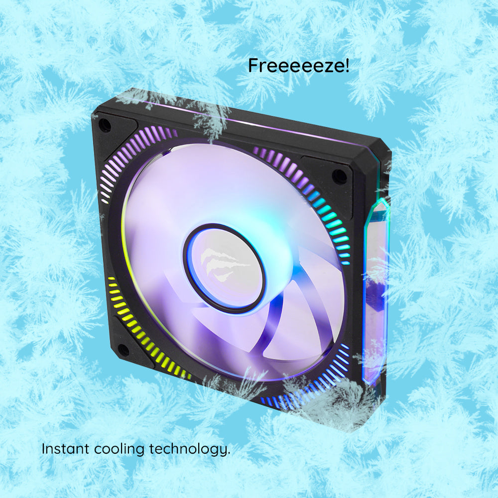 Vifte HAVIT F2096, RGB, 1800RPM, 30dB, 3W, Svart