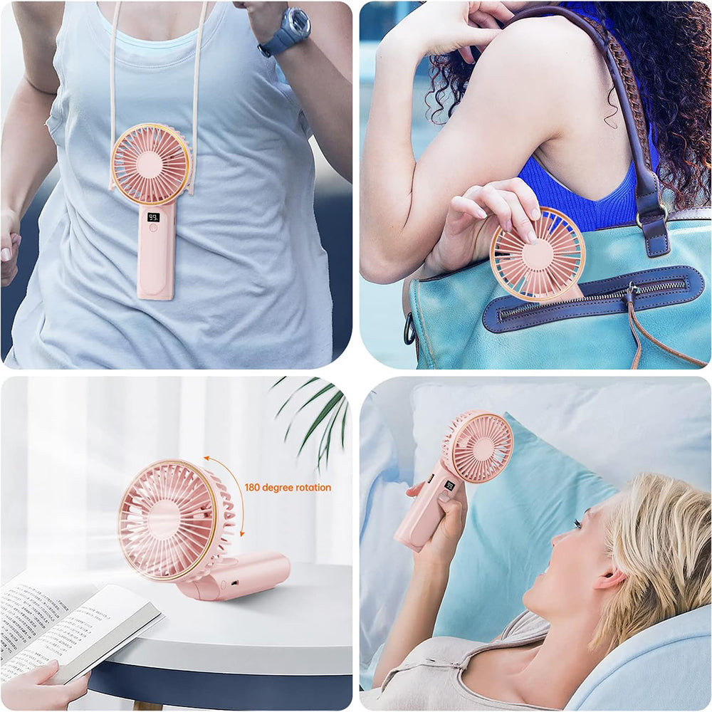 Bærbar Vifte Techsuit M12, Rosa