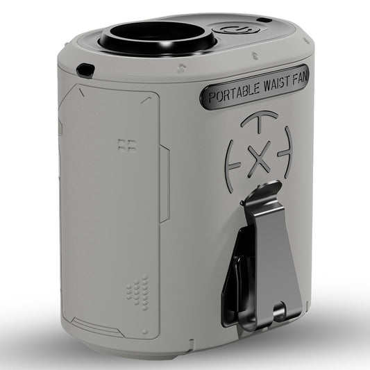 Bærbar Vifte Techsuit Z14 med ekstern batteri 5000mAh, Grå