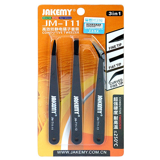 Jakemy Antistatisk pinsett JM-T11, 3-i-1