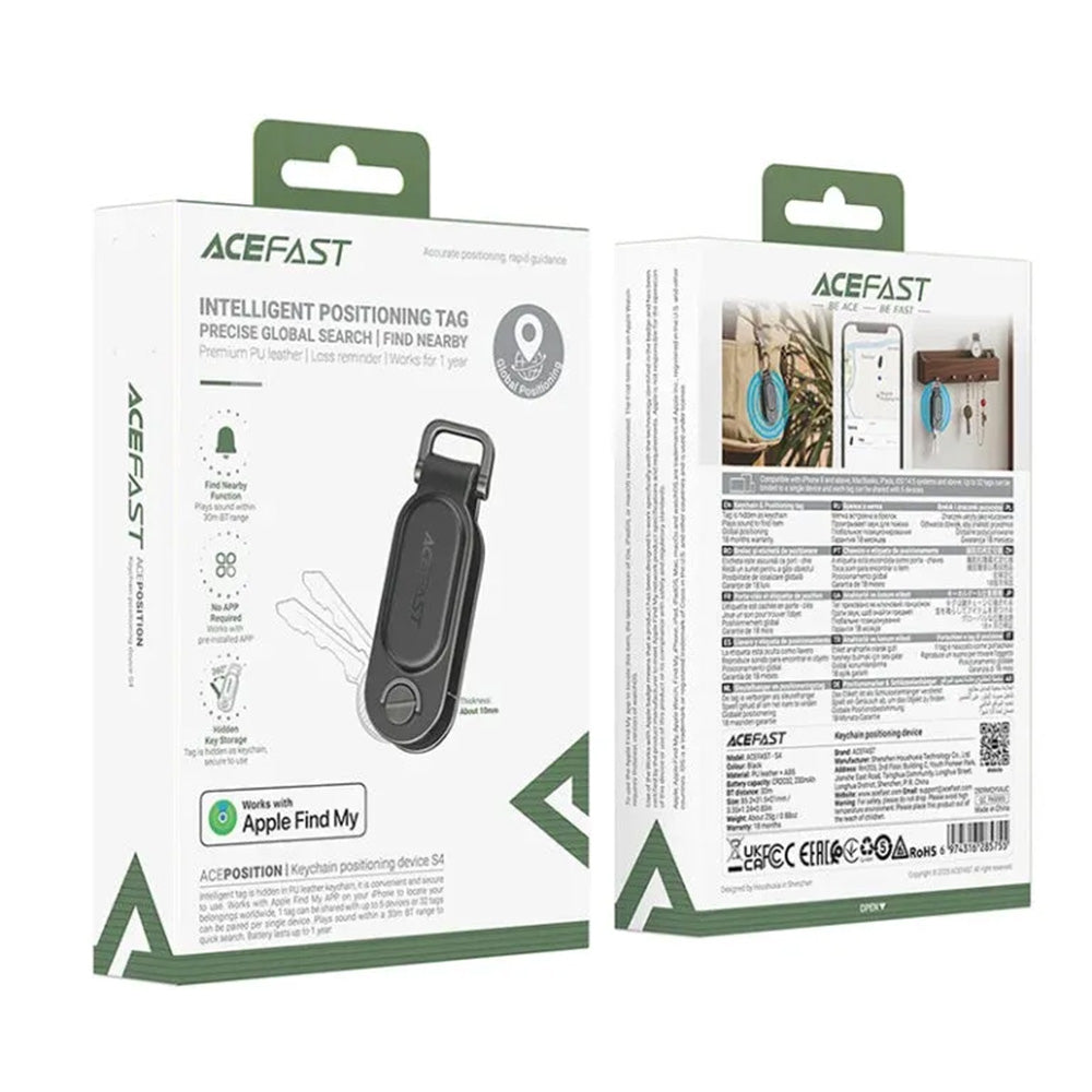 Acefast SmartTag Nøkkelring SS for iOS-serien, Svart