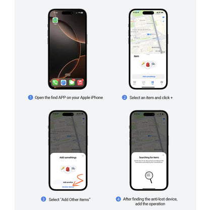 Acefast SmartTag S1 for iOS-serien, Sett med 4 stykker, Grå