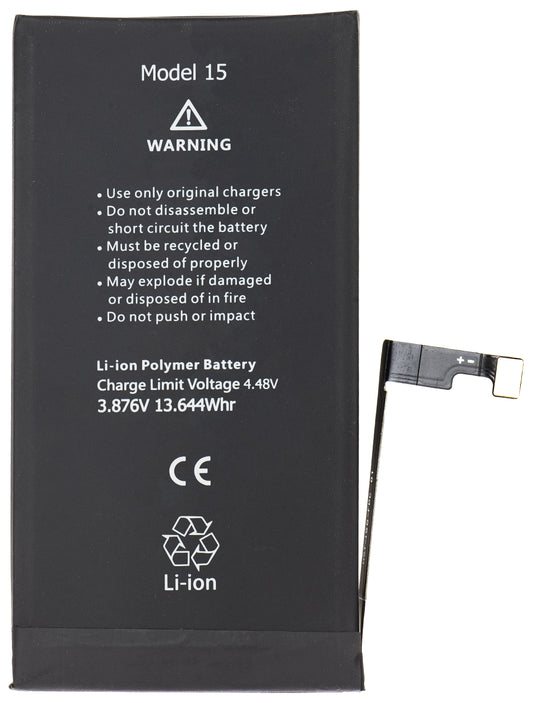 Batteri Apple iPhone 15, Høy Kapasitet