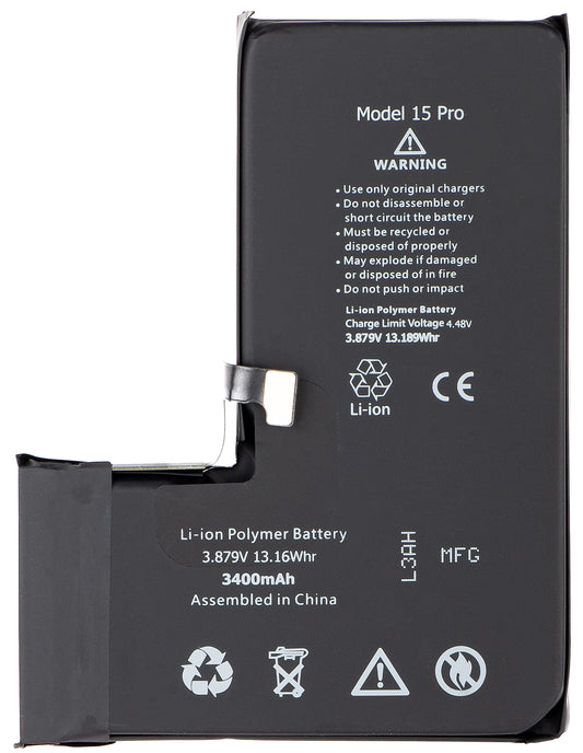Batteri Apple iPhone 15 Pro, Høy Kapasitet