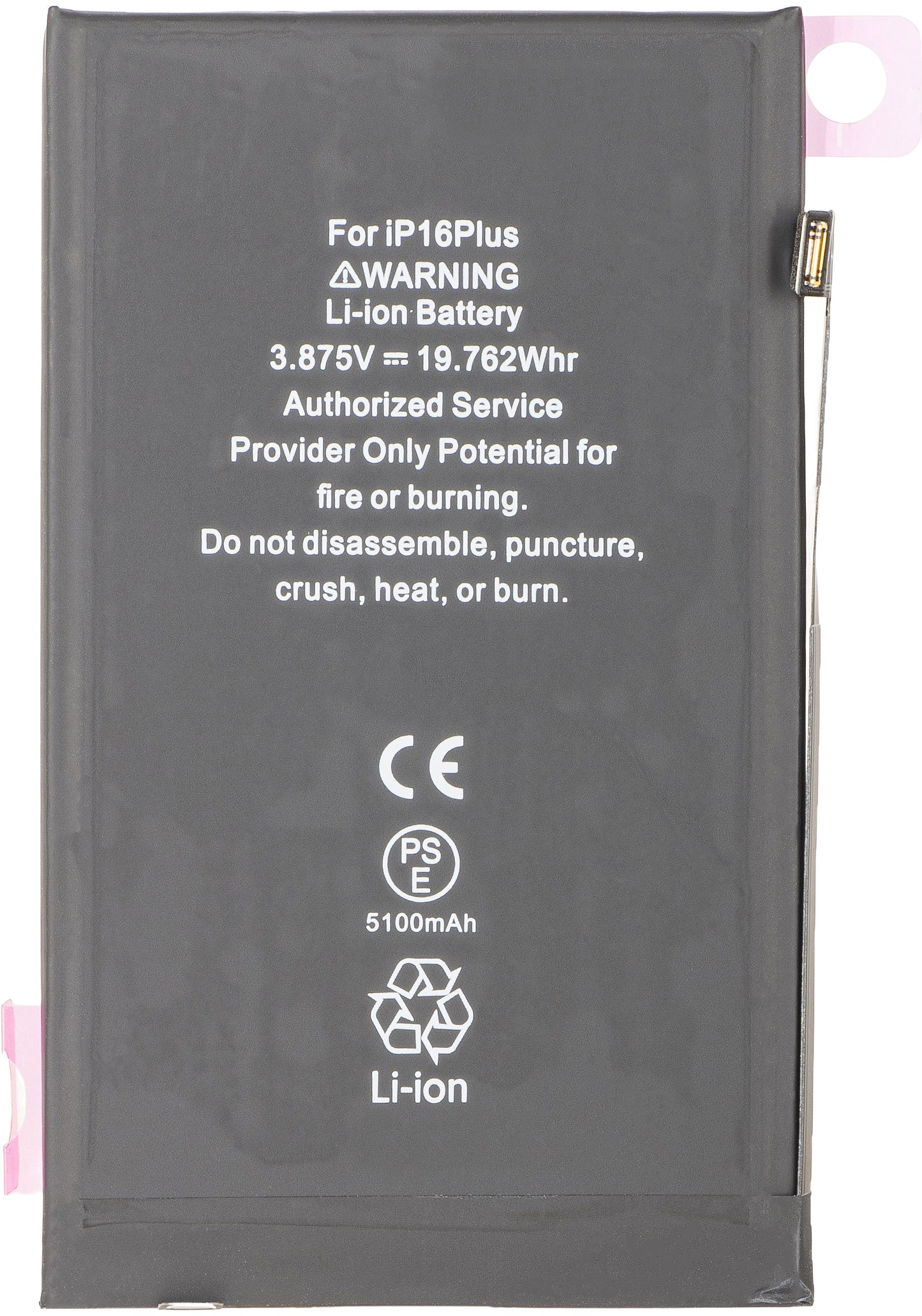 Apple iPhone 16 Plus batteri, høy kapasitet