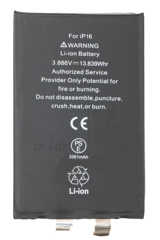 Batteri for Apple iPhone 16, uten Flex BMS-bånd