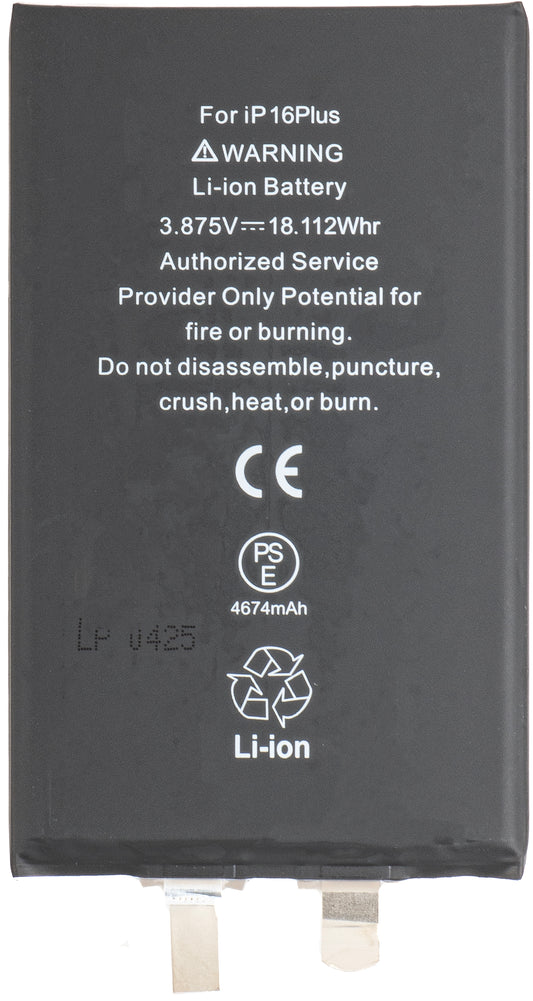 Batteri for Apple iPhone 16 Plus, uten Flex BMS-bånd