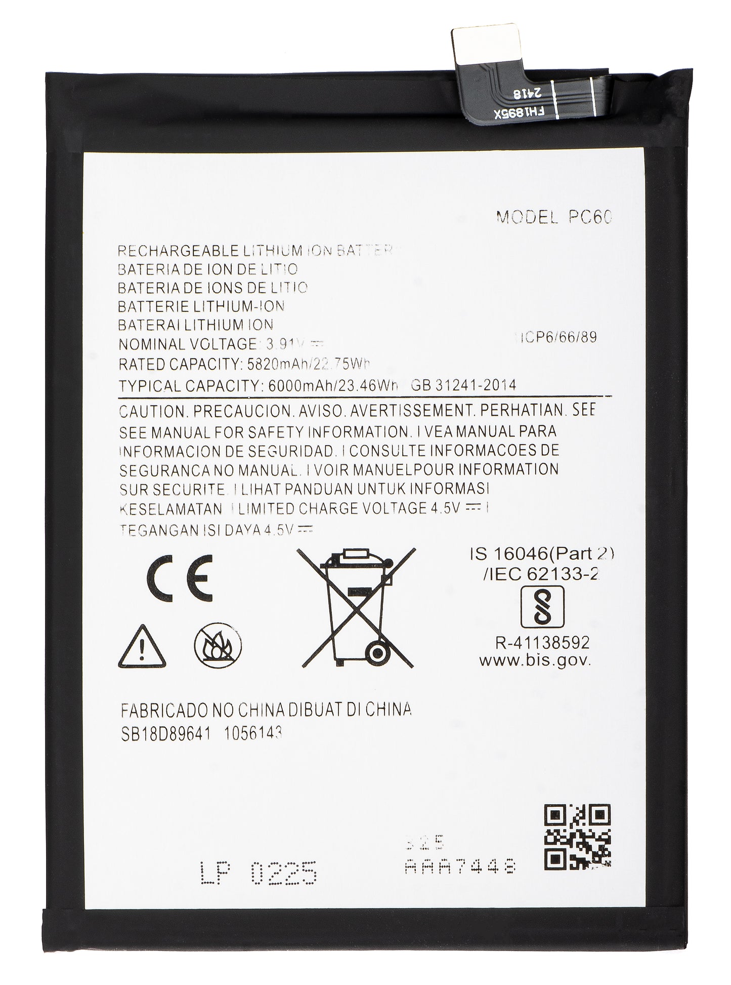 Batteri Motorola Moto G54 Power Edition, PC60