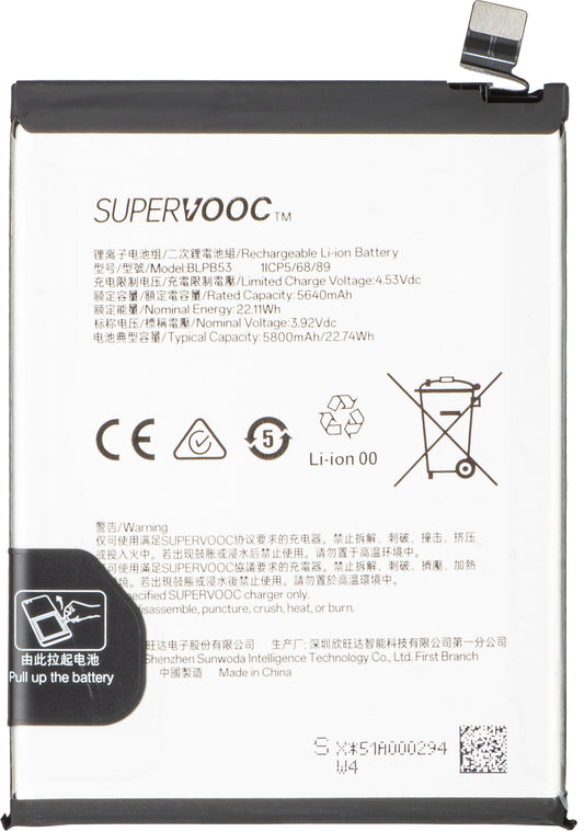 Batteri for Oppo Reno13 Pro, BLPB53, Service Pack 621035000203