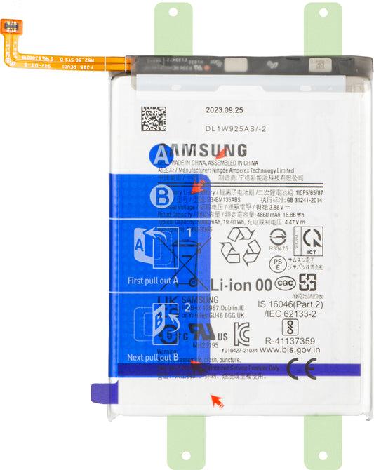 Batteri Samsung Galaxy M13 M135 / A13 5G A136, EB-BM135ABS, Service Pack GH82-29136A