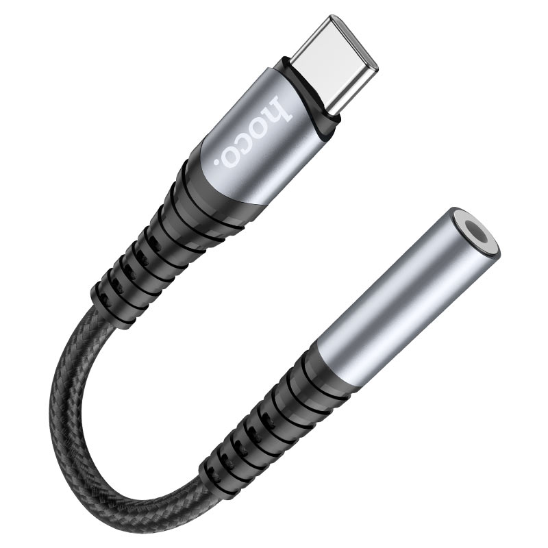 USB-C lydadapter - 3,5 mm HOCO LS33, grå