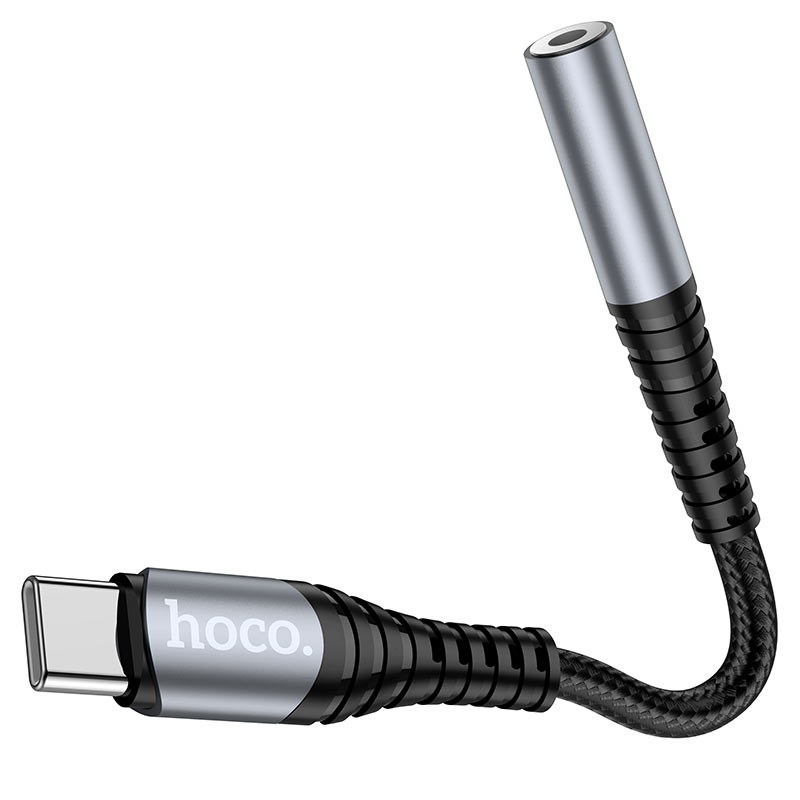 USB-C lydadapter - 3,5 mm HOCO LS33, grå